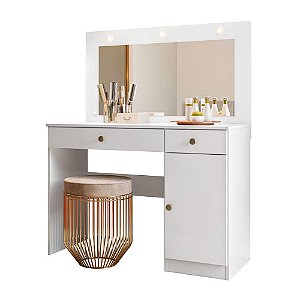 Penteadeira Camarim com LED Bella Branco Moval