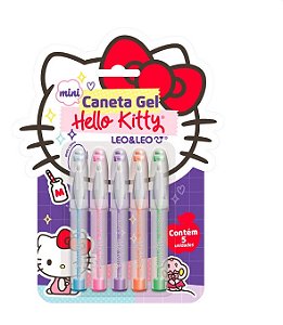 Caneta Mini Gel 5 Unidades - Hello Kitty
