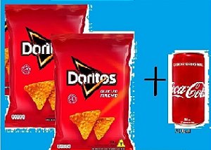 2 Doritos 45gr + 01 coca cola lata 310ml