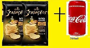 2 Batatas Sensações 40gr + Coca Cola lata 310ml