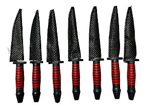 Punhal Preto E Vermelho 11 Cm Assentamento Exu 7 Unidades