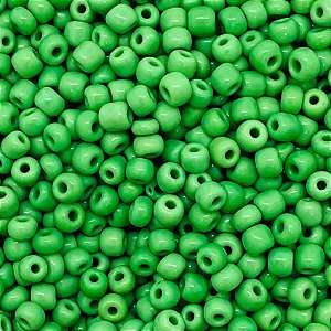 Miçanga De Vidro Verde Claro 100g  6/0 Para Guias De Umbanda E Candomble