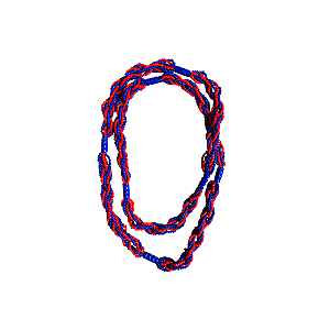 Braja 8 fios Trançados Azul e Vermelho Leitoso Ogum 70cm