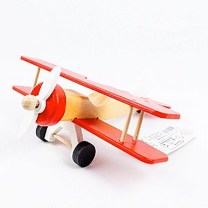Aviao Bi-Plano Vermelho - Bohney Brinquedos