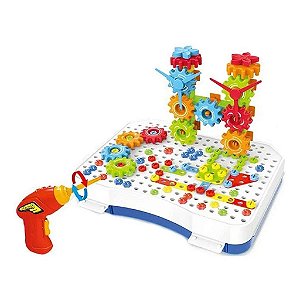Bloco De Montar Infantil Maleta Puzzle Magic Plate 151 Peças - Steam Toy