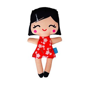 Boneca de Pano Japinha Kimono Vermelho (Tamanho M) - Gente que adora