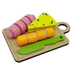 Brincando de Comidinhas - Kit Frios para Corte - Madeira - NewArt Toy