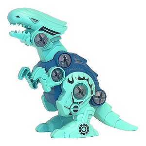 Brinquedo Blocos de Montar 04 Dinossauros com Ferramenta - 112 peças - Steam Toy