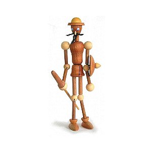 Cavaleiro Cervantes - Brinquedo de madeira articulado - Gamer Brinquedos