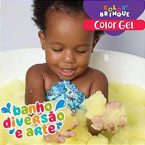 Color Gel - AMARELO - Transforma a água da banheira em Gel para brincar - Color Brinque