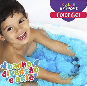 Color Gel - AZUL - Transforma a água da banheira em Gel para brincar - Color Brinque