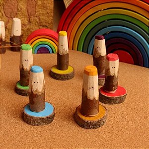 Conjunto 3 Ians, 3 Tinas e 6 Troncos Coloridos - Criando Brinquedos