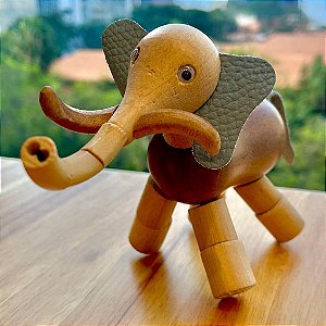 Elefante Ganesha - Brinquedo de madeira articulado - Gamar