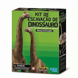 Kit de Paleontologia Braquiossauro Escavação de Fósseis e Esqueleto 4M