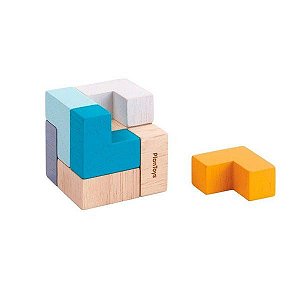MINI Cubo Quebra Cabeça 3D - Madeira (MINI) - Plantoys