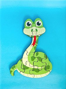 Quebra cabeça educativo COBRA - Peças de encaixe em madeira