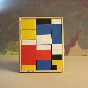 Quebra-Cabeça - Mondrian - Composição com vermelho, amarelo e azul - Criando Brinquedos