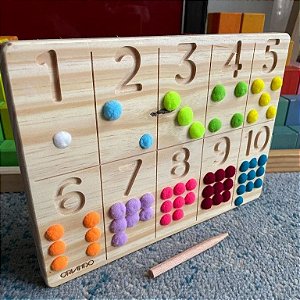 Tabuleiro de Contagem Montessori Nº1  - Criando Brinquedos