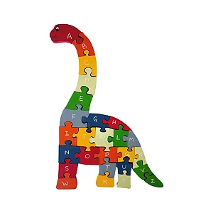 Quebra-Cabeça Gigante Dinossauro Madeira Alfabeto e Números - Fábrika dos Sonhos