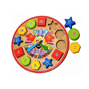Relógio pedagógico colorido - Maninho Brinquedos