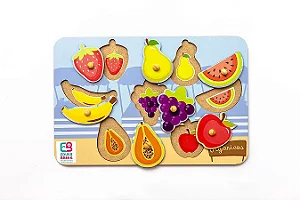 Jogo Educativo de Encaixe Frutas - 7 peças com pinos - Eduka Brink