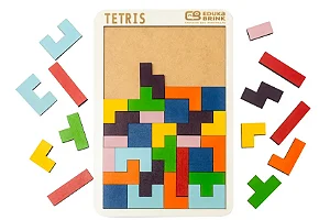 Quebra Cabeça Educativo Tetris em Madeira - 40 peças - Eduka Brink