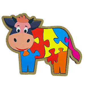 Quebra-Cabeça Vaca: diversão e aprendizado para crianças - Maninho Brinquedos