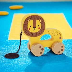 Leão de Puxar de Madeira - Brinquedo Educativo e Divertido - Tooky Toy