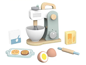 Conjunto de Batedeira de Madeira - Brinquedo de Simulação de Cozinha - Took Toy