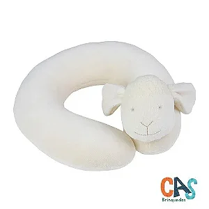 Travesseiro de Pescoço Ovelhinha para Bebês - Confortável e Divertido - Bichos de Pano