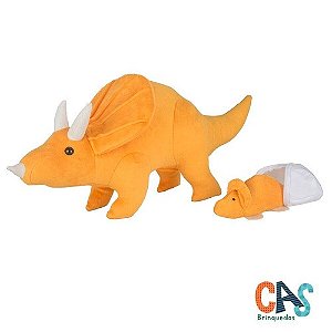 Tricerátops da Coleção Dinossauras Grávidas da CAS Brinquedos - Um Brinquedo Seguro e Ecológico