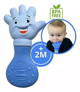 Mordedor Vila Toy Mãozinha Azul - Alívio e Conforto para a Dentição do Bebê