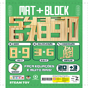 MAT+BLOCK 20 PEÇAS - Jogo Educativo de Números em Madeira