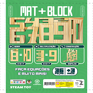 MAT+BLOCK 36 PEÇAS - Jogo Educativo de Números em Madeira