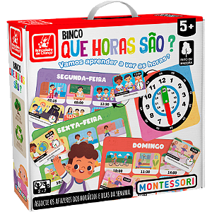 Bingo Que Horas São Montessori - Brincadeira de Criança