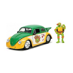 Volkswagen Drag Fusca 1959 Tartarugas Ninja + Figura Michelangelo Jada Toys 1:24