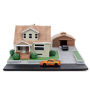 Diorama Casa Toretto com Carros - Velozes e Furiosos - Hollywood Rides - Nano Scene - Jada Toys