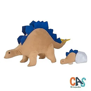 Estegossauro Grávido e Filhote da Coleção Bichos Grávidos - CAS Brinquedos