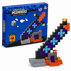 Blocos de Montar Minado Espada Pixel 125 Peças
