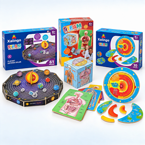 Kit Pequeno Cientista - 3 brinquedos STEAM - Xalingo