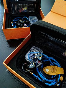 Fones de ouvido híbrido Hakugei NightFire Elf, 9 DRIVES BA DD PZT + CABO 3 ELEMENTOS 3 em 1 (2.5, 3.5 e 4.4mm ) ou bluetooth