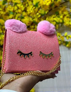 Bolsa Infantil Pompom Rosa bebe