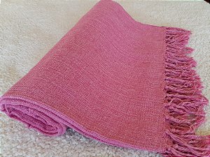 Manta Tear Queen Algodão Mescla Rosa e Cru 2,20x2,50m
