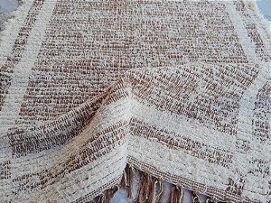 Tapete Tear Algodão Dupla-Face Felpudo Caramelo e Cru 0,80x1,50m