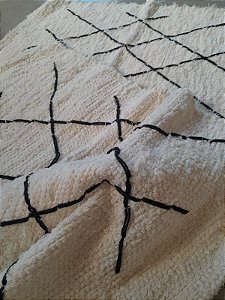 Tapete Algodão Tear Felpudo 0,50x0,80m Cru Bordado