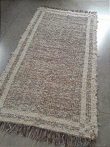 Tapete Tear Algodão Dupla-Face Mesclado Marrom Felpudo 0,80x1,50m