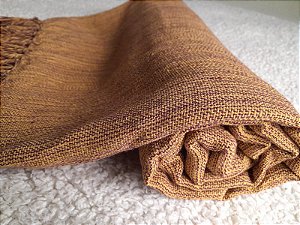 Manta Tear Casal Algodão Mesclada Amarelo Ouro e Vinho 1,80x2,20m