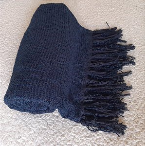 Manta Xale em Chenille Azul Petróleo 1,20x1,80m