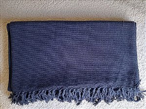 Manta Tear Casal Algodão Lisa Azul Marinho 1,80x2,20m