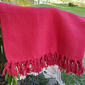 Manta Tear Casal Algodão Vermelho Liso 1,80x2,20m